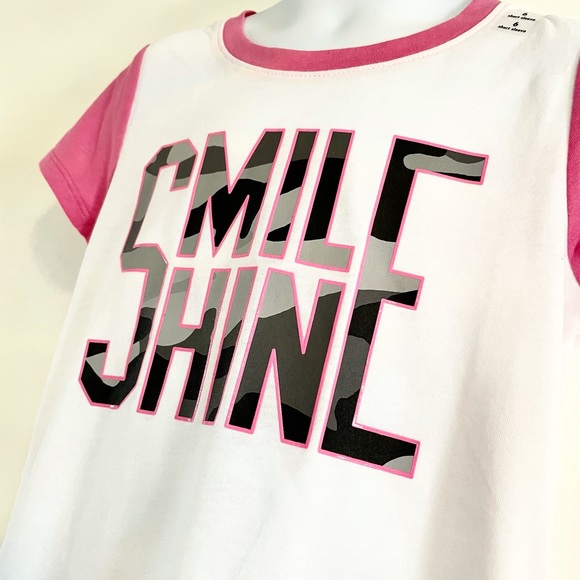 🆕Justice Girl’s SMILE SHINE Ringer Tee - Picture 3 of 9